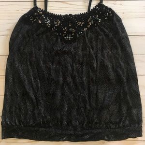 Express Top with Silver Metallic Stripe Size-XS